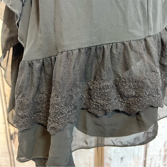 NEW NWT Umgee Embroidered Lace Ruffle Sheer Cardigan Vest Shawl Size M/L - Picture 9 of 16